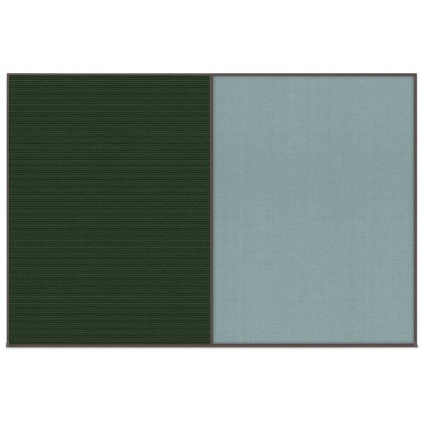 Enclosed Corkboard, 1 Door, 72"x48", 4" Fra, UV3405-SATIN-MEDGRY